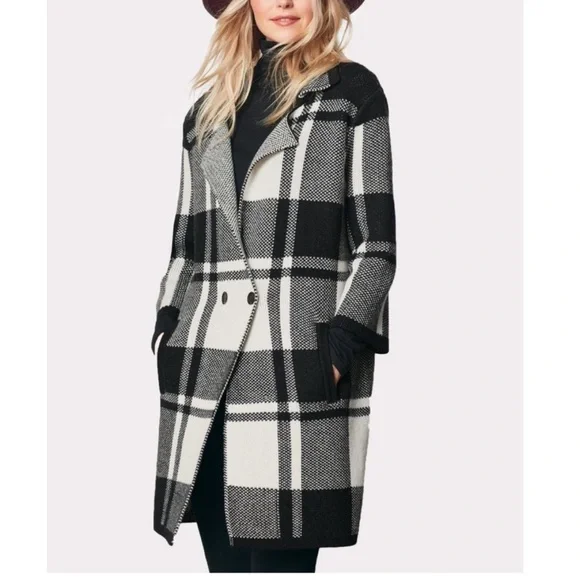 100% Merino Wool Pendleton Block Plaid  Coatigan Sweater Size Large - Picture 3 of 16